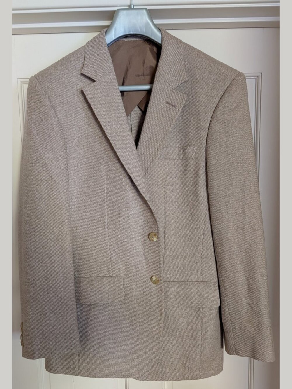 NWOT Lutwyche Savile Row Ivory Off-White Cashmere Hand-Tailored Sport Coat US40